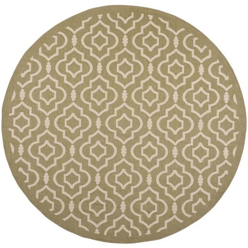 Safavieh Courtyard Green Indoor Outdoor Rug - Round 7'10