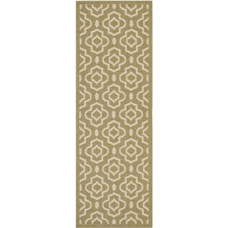 Safavieh Courtyard Green Indoor Outdoor Rug - Runner 2'3