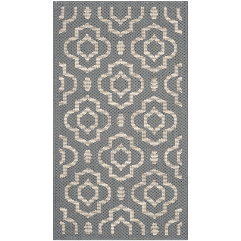 Safavieh Courtyard Anthracite Indoor Outdoor Rug - 2' x 3'7