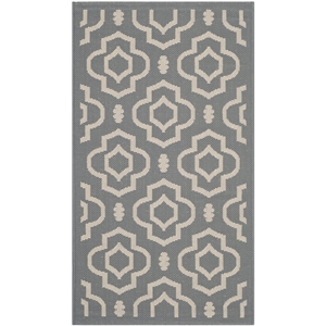 Safavieh Courtyard Anthracite Indoor Outdoor Rug - 2' x 3'7&quot