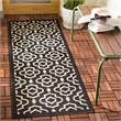 Safavieh Courtyard Black Indoor Outdoor Rug - Runner 2'3