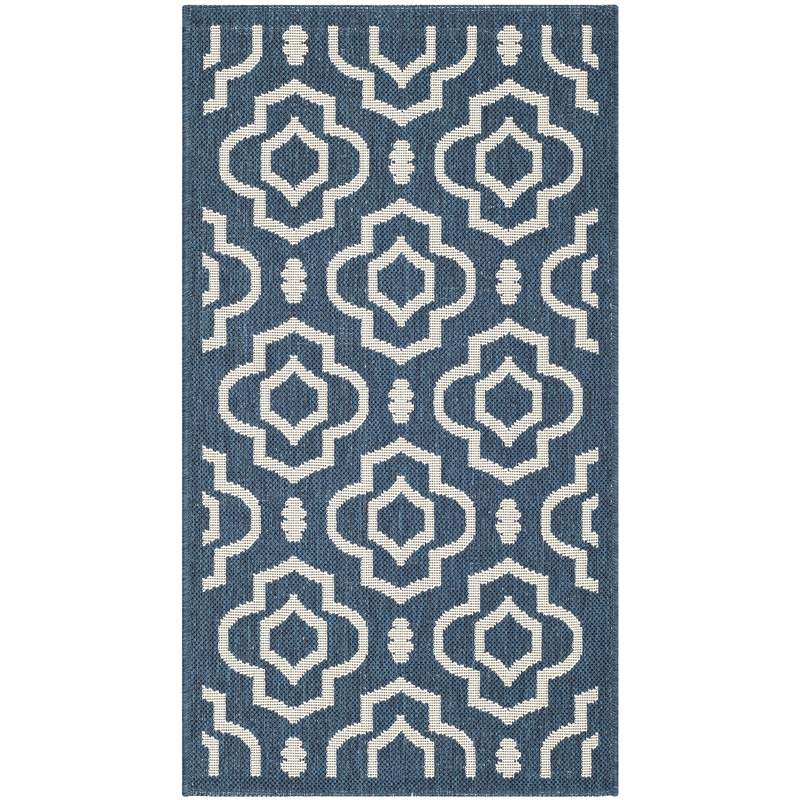 Safavieh Courtyard Navy Indoor Outdoor Rug - Runner 2'7