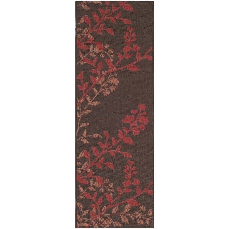 Safavieh Courtyard Chocolate Indoor Outdoor Rug - Runner 2 ...