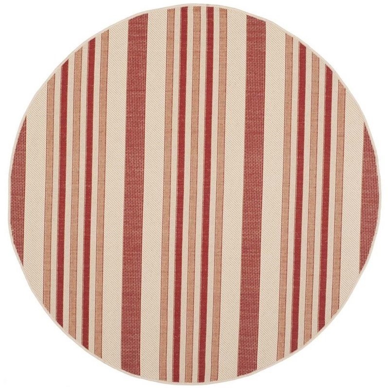 Safavieh Courtyard Beige Indoor Outdoor Rug - Round 5'3