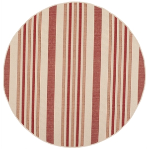 Safavieh Courtyard Beige Indoor Outdoor Rug - Round 6'7&quot