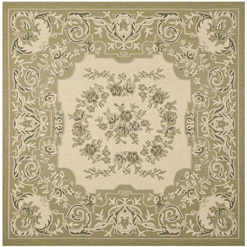 Safavieh Courtyard Cream Indoor Outdoor Rug - Square 6'7