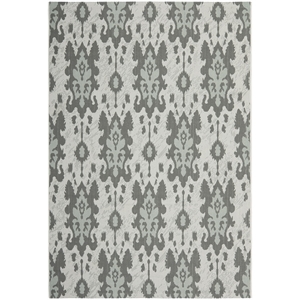 Safavieh Courtyard Light Grey Anthracite Indoor Outdoor Rug - 4' x 5'7&quot
