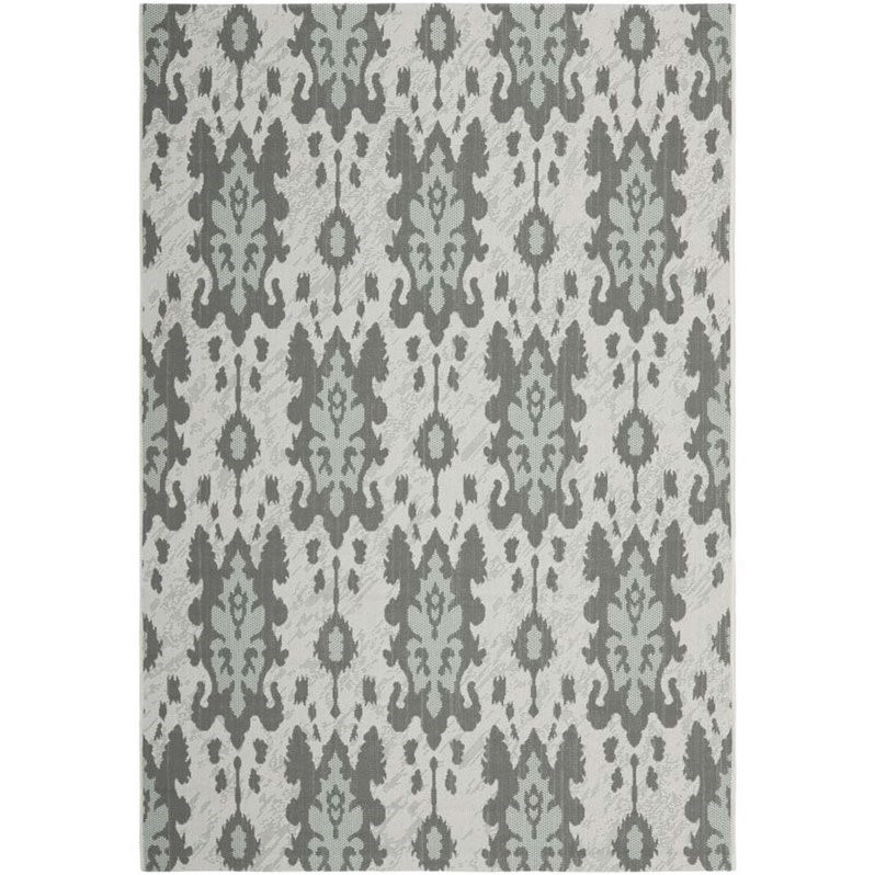 Safavieh Courtyard Light Grey Anthracite Indoor Outdoor Rug - 6'7