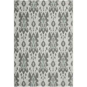 Safavieh Courtyard Light Grey Anthracite Indoor Outdoor Rug - 6'7&quot x 9'6&quot