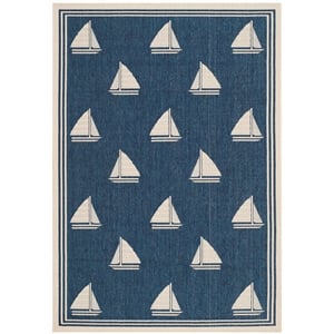 Safavieh Courtyard Navy Indoor Outdoor Rug - 4' x 5'7&quot