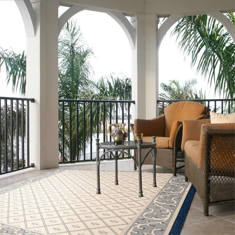 Safavieh Courtyard Beige Indoor Outdoor Rug - 9' x 12'
