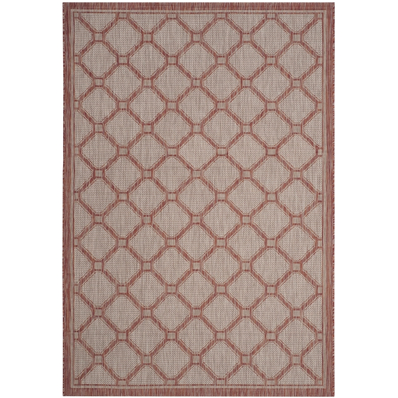 Safavieh Courtyard Red Indoor Outdoor Rug - 6'7