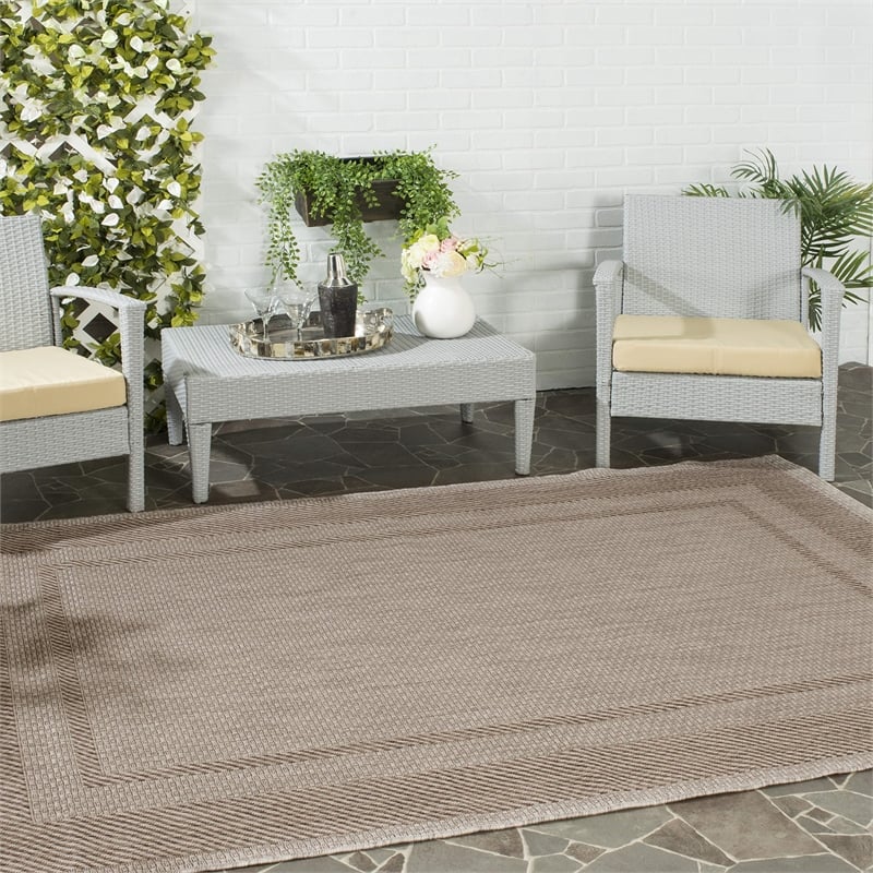 Safavieh Courtyard Beige Indoor Outdoor Rug - 5'3