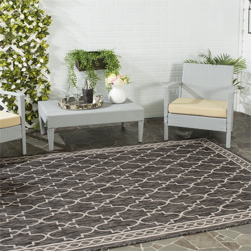 Safavieh Courtyard Black Indoor Outdoor Rug - 2'7