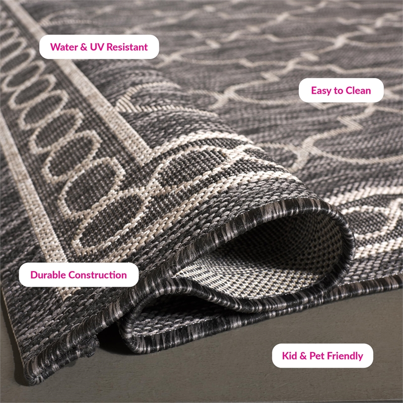 Safavieh Courtyard Black Indoor Outdoor Rug - 5'3