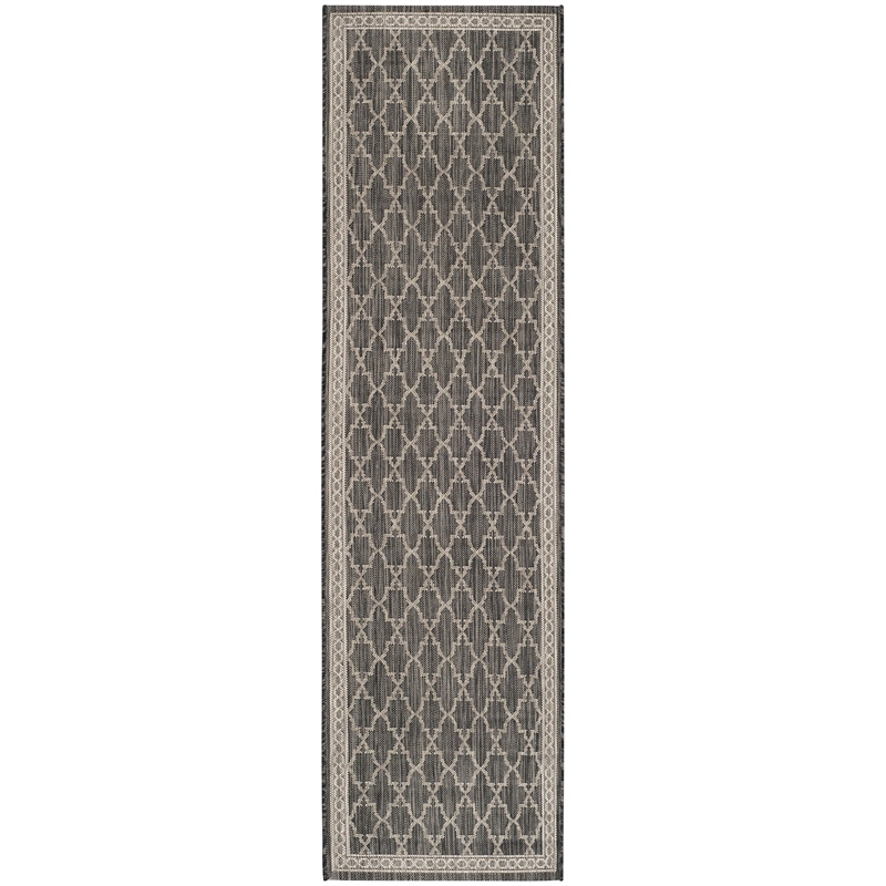Safavieh Courtyard Black Indoor Outdoor Rug - Runner 2'3