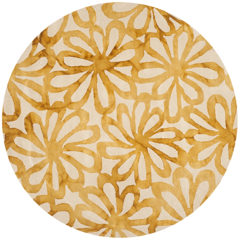 Safavieh Dip Dyed Beige Contemporary Rug - Round 7'
