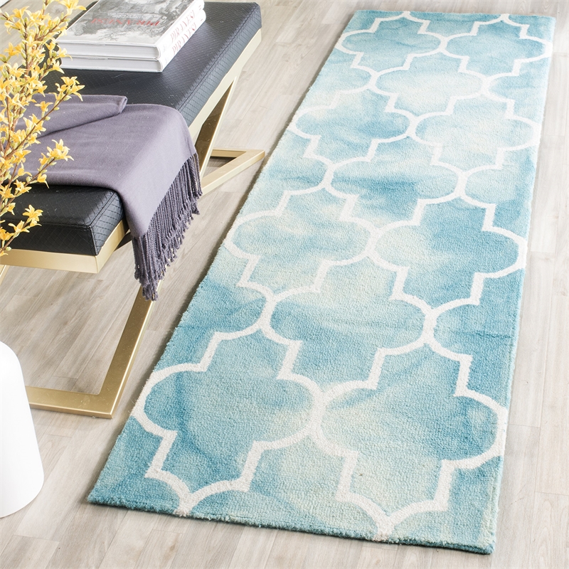 Safavieh Dip Dyed Turquoise Contemporary Rug - Runner 2'6