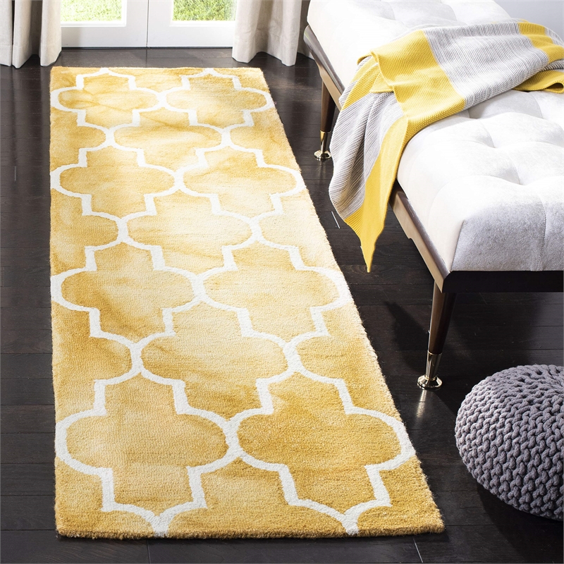 Safavieh Dip Dyed Gold Contemporary Rug - Runner 2'3