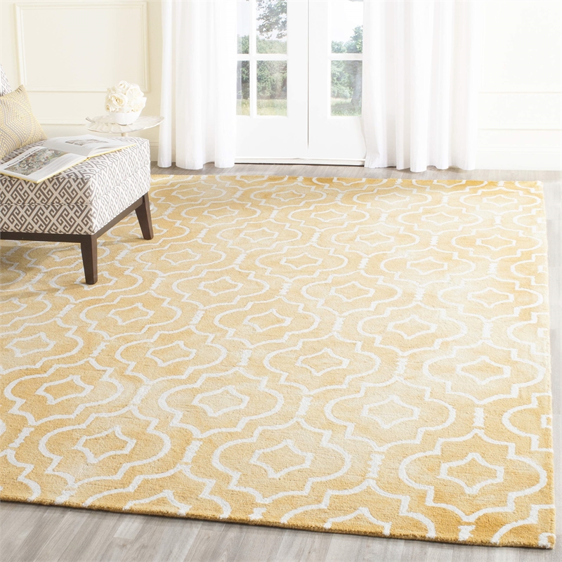 Safavieh Dip Dyed Gold Contemporary Rug - 9' x 12'