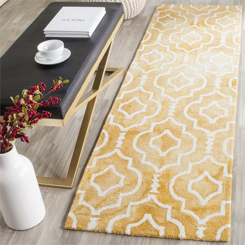 Safavieh Dip Dyed Gold Contemporary Rug - Runner 2'3