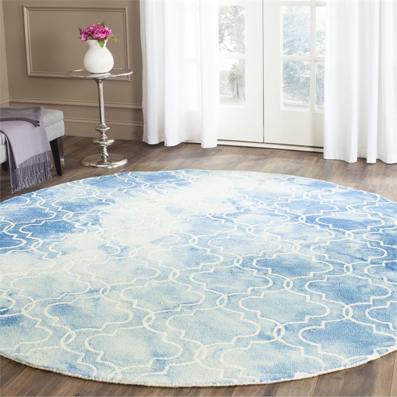 Safavieh Dip Dyed Blue Contemporary Rug - Round 5'