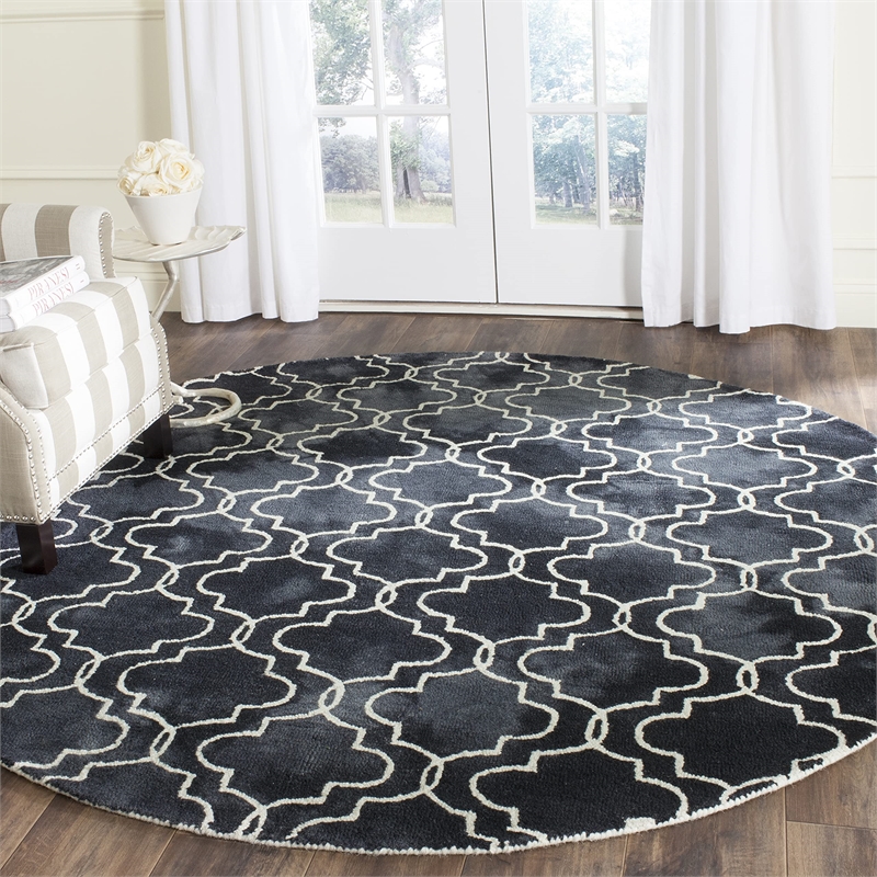 Safavieh Dip Dyed Graphite Contemporary Rug - Round 7'
