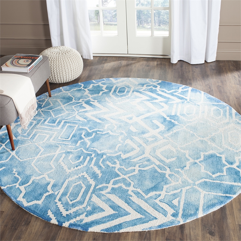 Safavieh Dip Dyed Blue Contemporary Rug - Round 5'