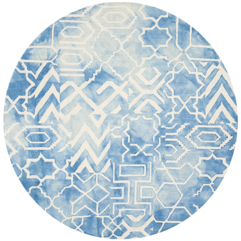 Safavieh Dip Dyed Blue Contemporary Rug - Round 7'