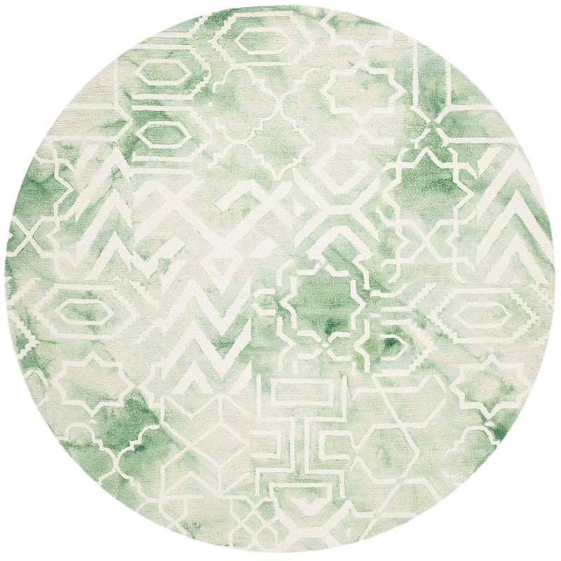 Safavieh Dip Dyed Green Contemporary Rug - Round 5'
