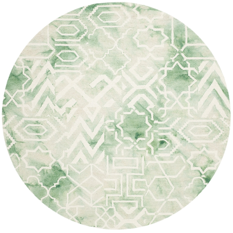 Safavieh Dip Dyed Green Contemporary Rug - Round 7'