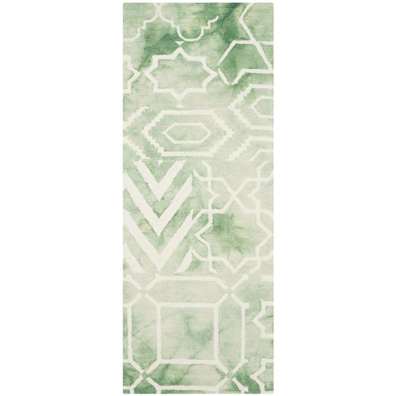 Safavieh Dip Dyed Green Contemporary Rug - Runner 2'3