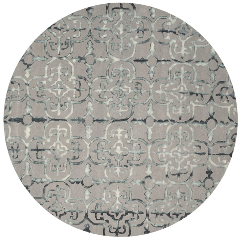 Safavieh Dip Dyed Grey Contemporary Rug - Round 7'