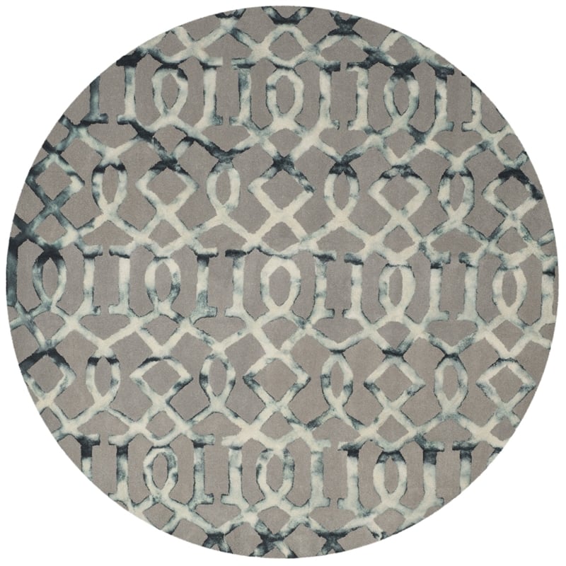 Safavieh Dip Dyed Grey Contemporary Rug - Round 7'