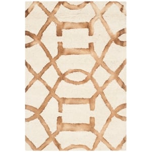Safavieh Dip Dye 2'-0&quot x 3'-0&quot Wool Hand Tufted Rug in Ivory / Camel