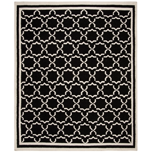 Safavieh Dhurries 10'-0&quot x 14'-0&quot Wool Hand Woven Flat Weave Rug in Black/Ivory
