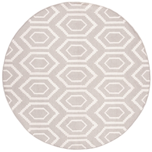 Safavieh Dhurries6'-0&quot x 6'-0&quotRound Wool Hand Woven Flat Weave Rug in Gray/Ivory
