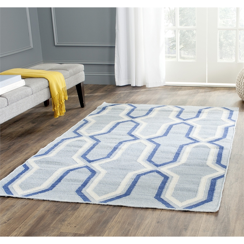 Safavieh Dhurries Light Blue Contemporary Rug - 3' x 5'