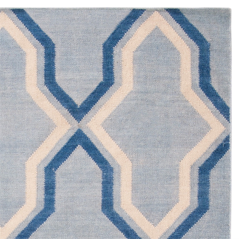 Safavieh Dhurries Light Blue Contemporary Rug - 9' x 12'