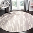 Safavieh Dhurries Light Blue Contemporary Rug - Round 6'