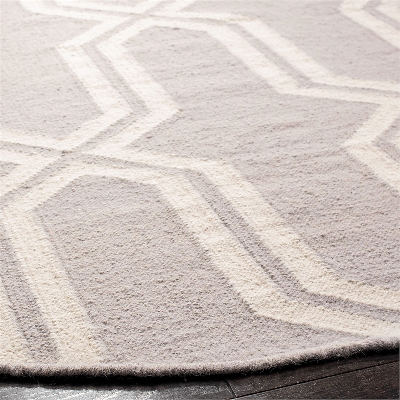 Safavieh Dhurries Light Blue Contemporary Rug - Round 6'