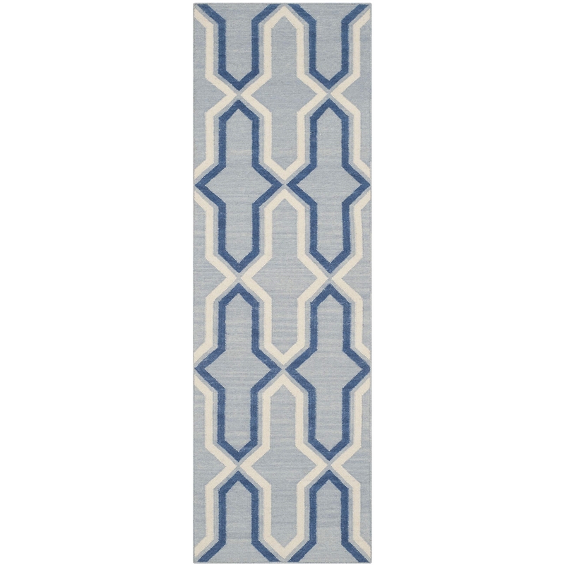 Safavieh Dhurries Light Blue Contemporary Rug - Runner 2'6