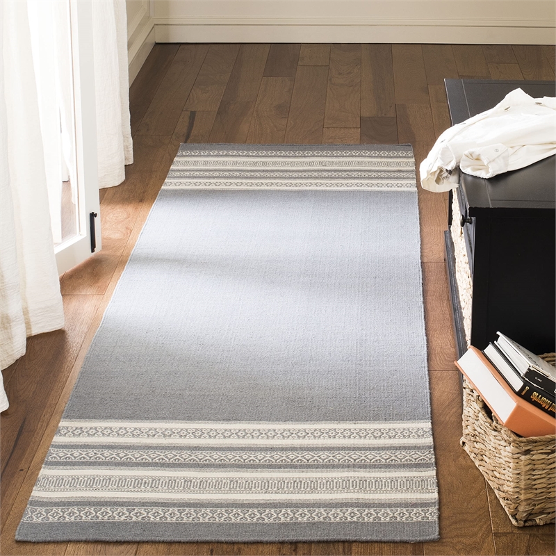 Safavieh Dhurries Grey Contemporary Rug - 2'6