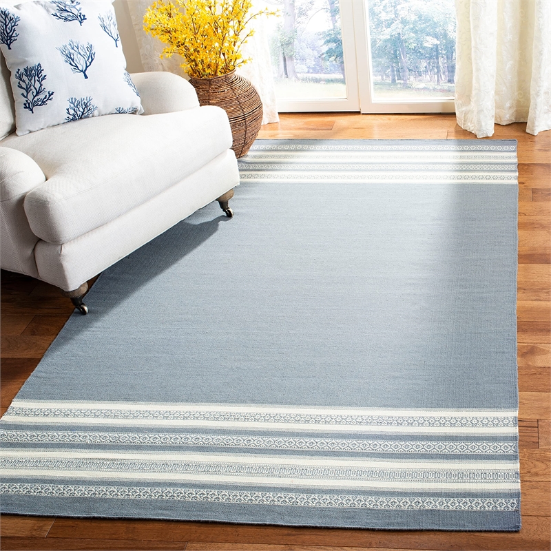 Safavieh Dhurries Grey Contemporary Rug - 8' x 10'