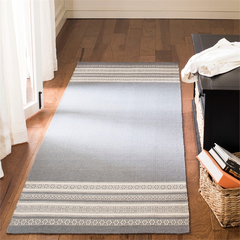 Safavieh Dhurries Grey Contemporary Rug - 8' x 10'