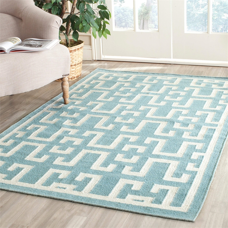 Safavieh Dhurries Seafoam Contemporary Rug - 3' x 5'