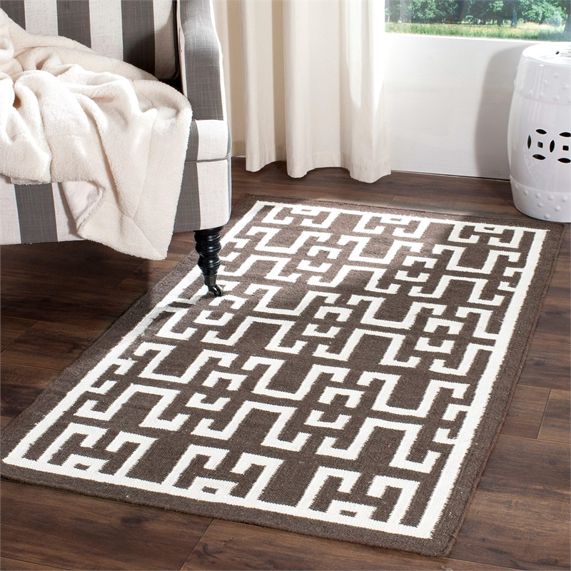 Safavieh Dhurries Seafoam Contemporary Rug - 3' x 5'