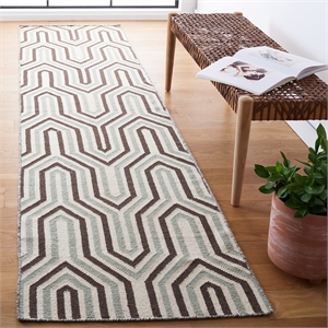 Safavieh Dhurries Grey Contemporary Rug - Runner 2'6&quot x 10'