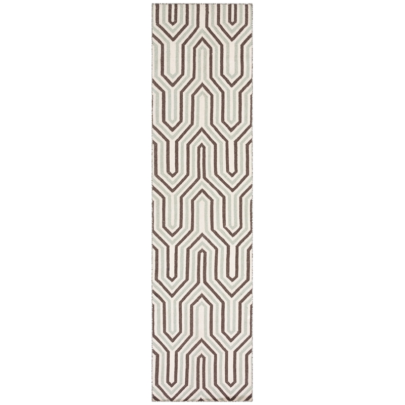 Safavieh Dhurries Grey Contemporary Rug - Runner 2'6