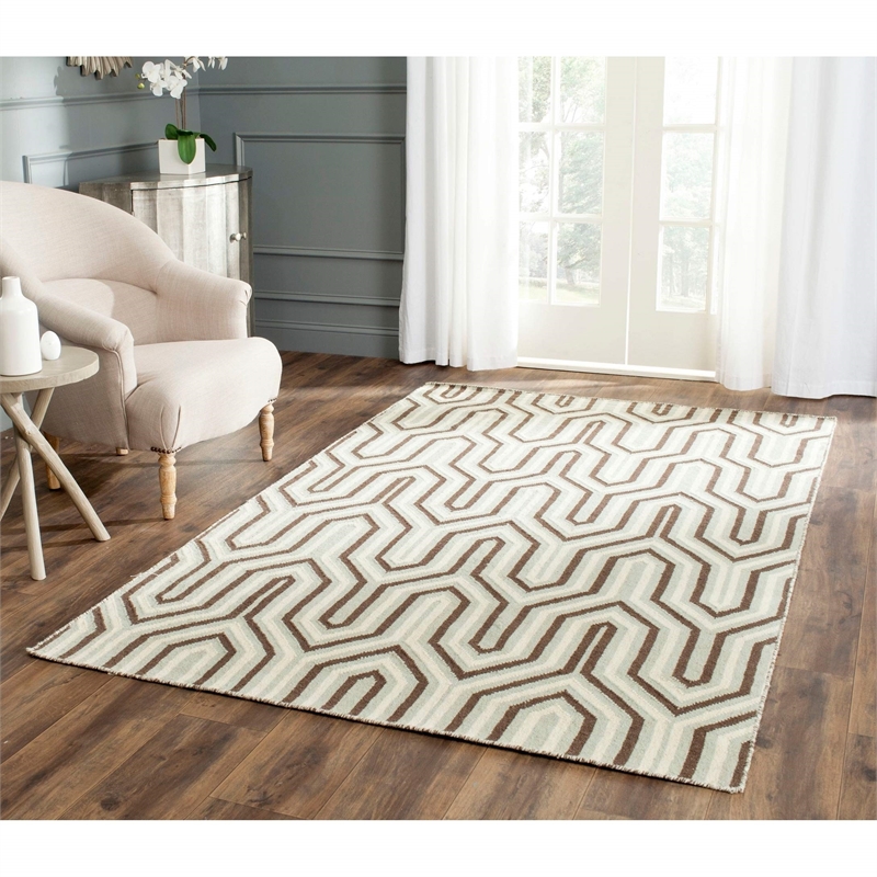 Safavieh Dhurries Grey Contemporary Rug - Square 6'